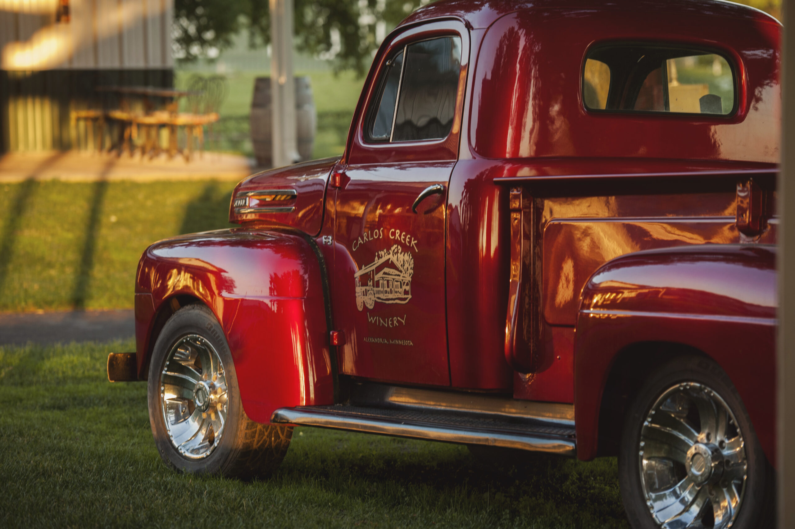 Red truck at Carlos Creek
