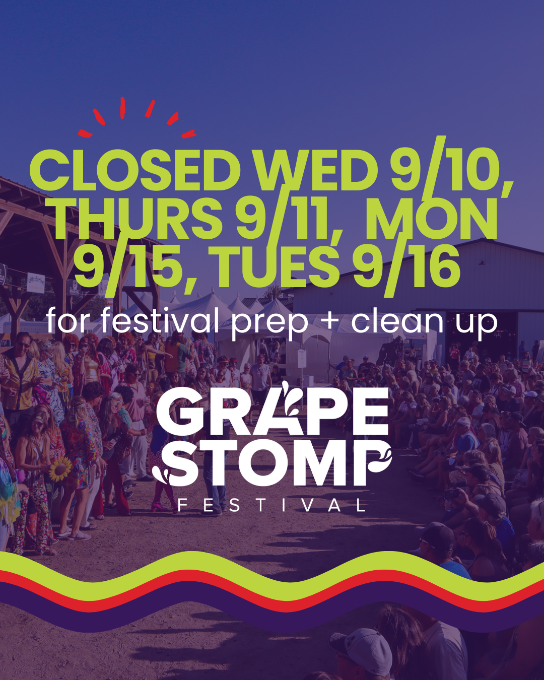 CLOSED wed 9/10, thurs 9/11, mon 9/15, tues 9/16
