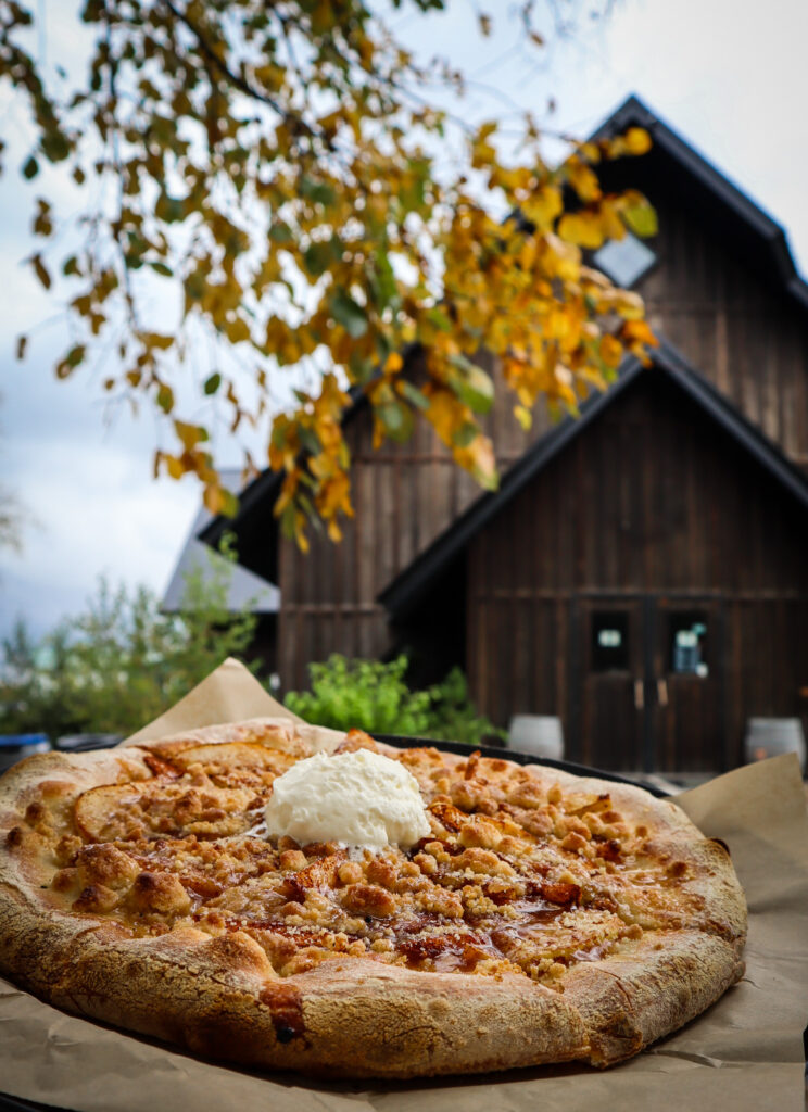 apple bomb dessert pizza at carlos creek