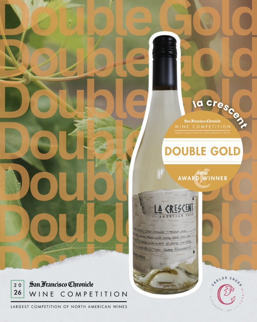 Carlos Creek Winery's La Crescent wine earned a Double Gold at the 2026 San Francisco Chronicle Wine Competition.