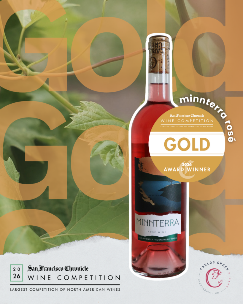 Carlos Creek Winery's MinnTerra Rosé wine earned a Gold medal at the 2026 San Francisco Chronicle Wine Competition.