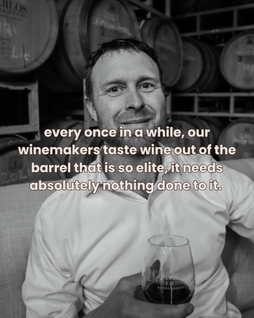 Our 300 Label Series is reserved for the best of the best wines from Carlos Creek. The wines in this series are unique; each is taken from a single barrel, chosen as the exemplary expression of that grape.