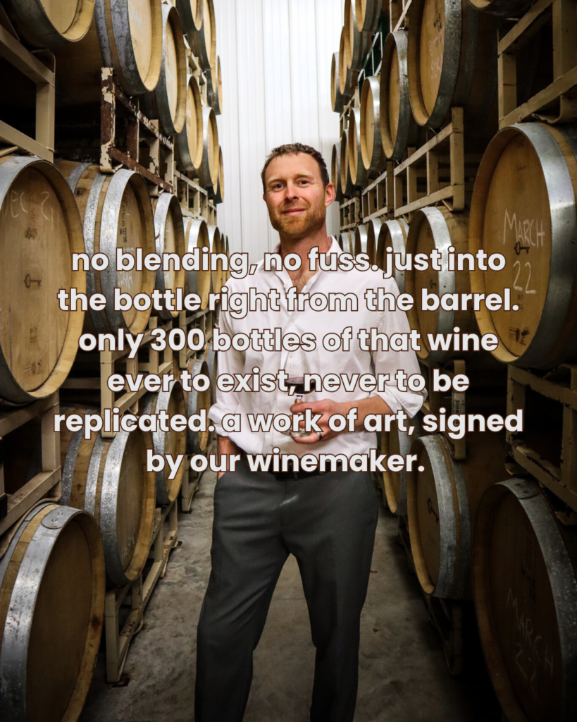 Our 300 Label Series is reserved for the best of the best wines from Carlos Creek. The wines in this series are unique; each is taken from a single barrel, chosen as the exemplary expression of that grape.