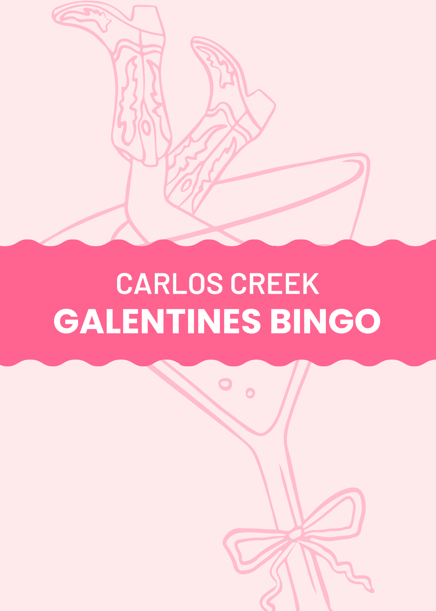 cowgirls and cocktails bingo night feb 12 at carlos creek in alexandria, mn for galentine's