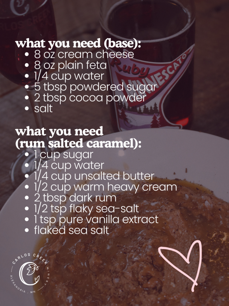 Ingredients for sweet whipped feta from Carlos Creek.