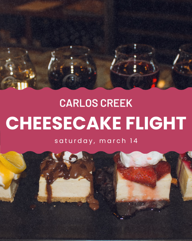 march 14 cheesecake flight at carlos creek in alexandria, mn