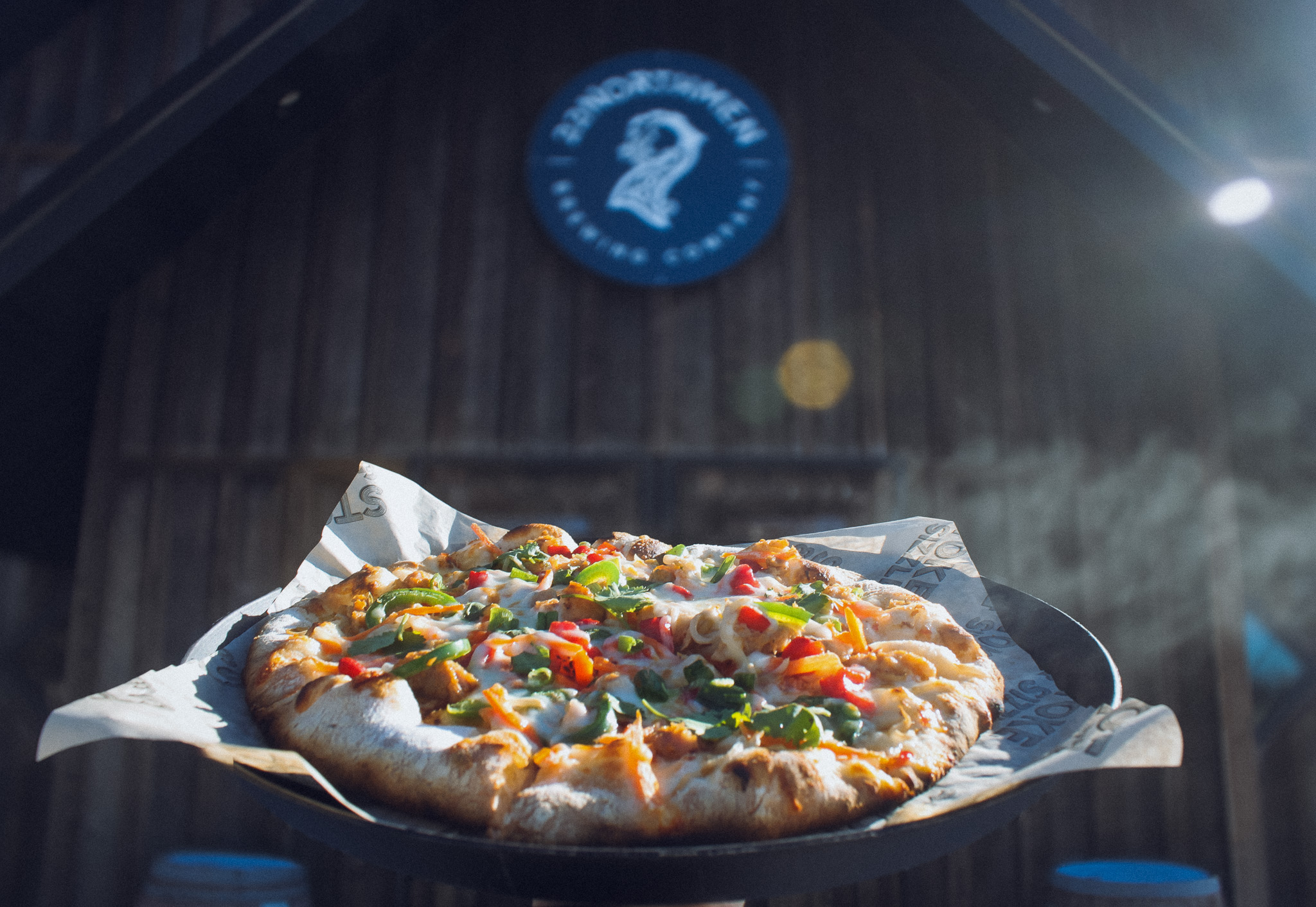 thai chicken pizza at carlos creek in alexandria, mn