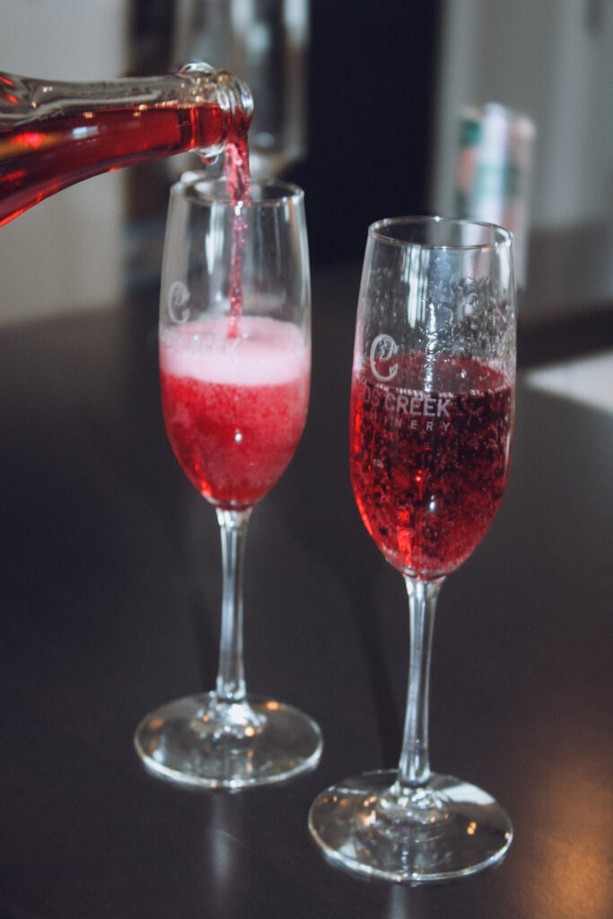 Carlos Creek Winery's Ruby Minnescato sparkling rosé.