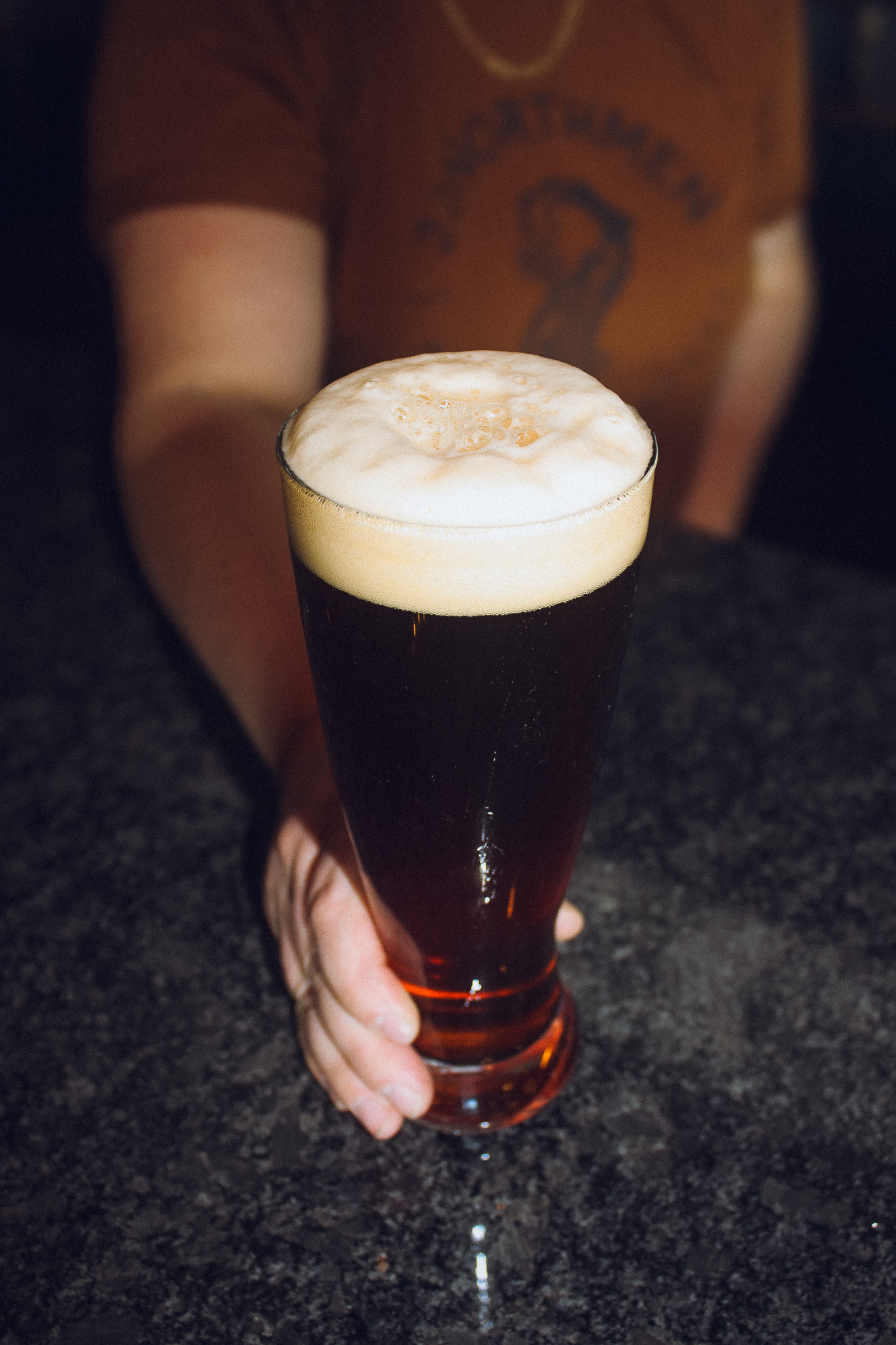 glass of el guapo beer at 22 northmen brewing co. in alexandria, mn.